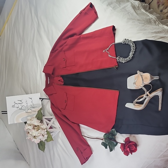 Allison Daley Red Blazer Elegant Wear Office Wear Career Minimalist - Picture 15 of 15